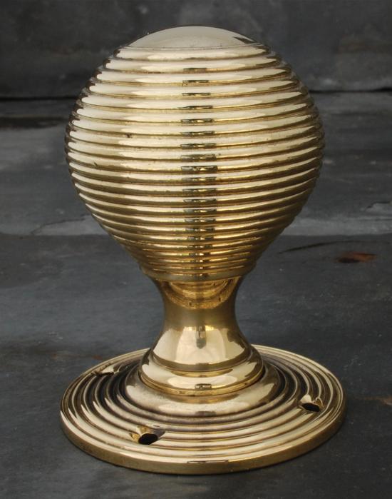 Victorian beehive door knob - Brass