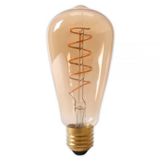 LED Curly Filament Bulb - 4w E27 Rustic Gold