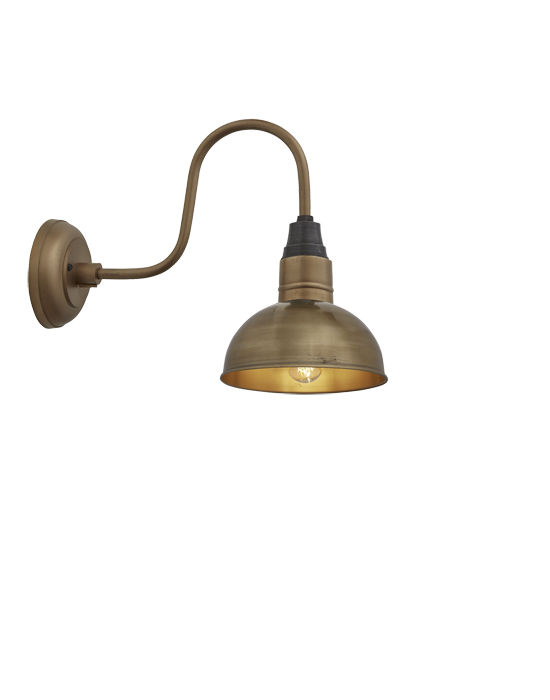 Brooklyn Vintage Swan Neck Wall Sconce - Dome
