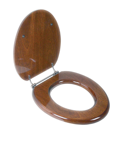 Lefroy Brooks Classic mahogany Charterhouse & Lissa Doon loo seat with bar hinge