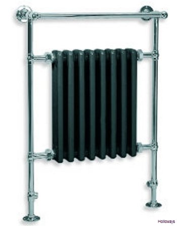 Lefroy Brooks Classic ball jointed cast-iron radiator towel warmer in black