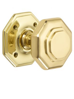 Flat octagon door knob set