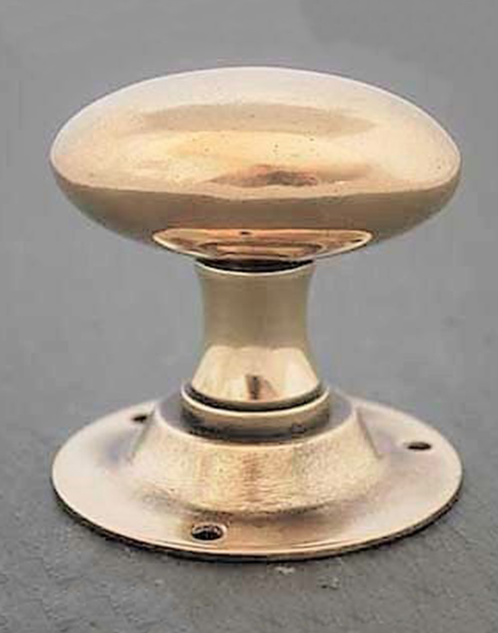 Nickel oval doorknob