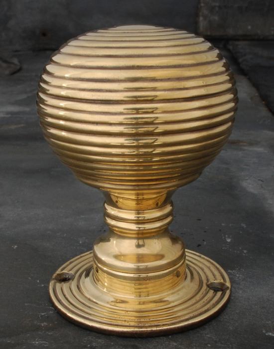 Victorian beehive door knob Mk2 - Brass