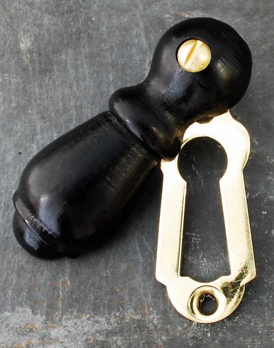 Nickel ebonised wood escutcheon