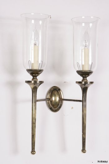 Twin Grosvenor wall light with storm glasses