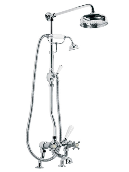 Lefroy Brooks CH1701 Connaught bath shower mixer with riser kit, lever diverter, hand shower and eight inch rose