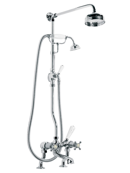 Lefroy Brooks CH1700 Connaught bath shower mixer with riser kit, lever diverter, handshower and five inch rose