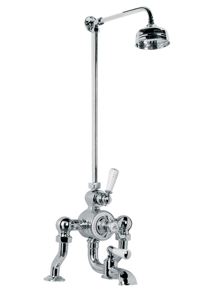 Lefroy Brooks Godolphin exposed thermostatic bath shower mixer with 5