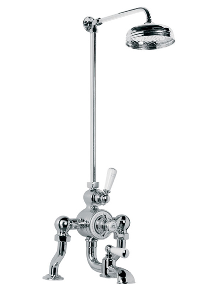 Lefroy Brooks Godolphin exposed bath shower mixer with riser kit, 8