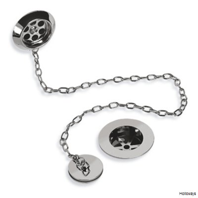 Lefroy Brooks bath waste kit with stowaway plug and oval chain