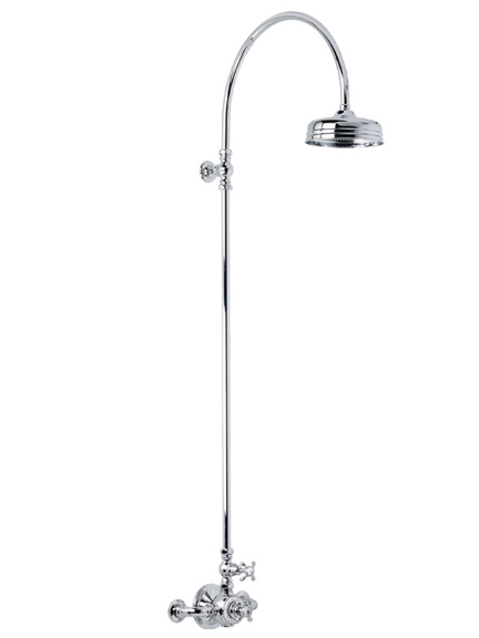 Exposed thermostatic valve with riser and 8'' rose