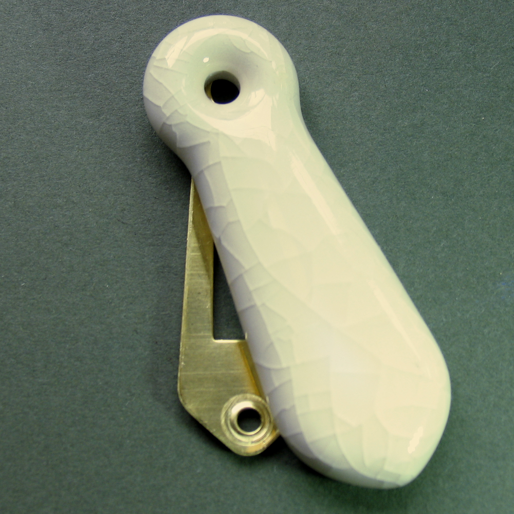 Ceramic escutcheon, cream crackle glaze