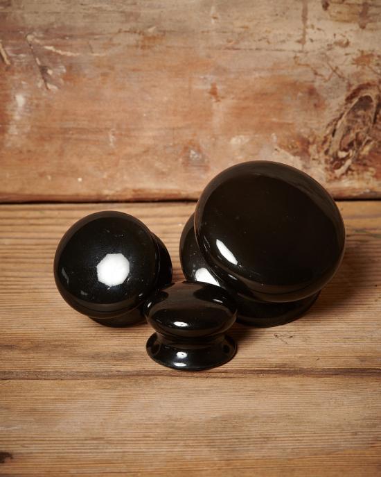 Ceramic cupboard knob, black