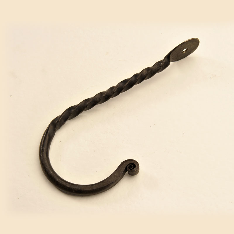 Hook, Iron, Flat Back, Large, Handmade