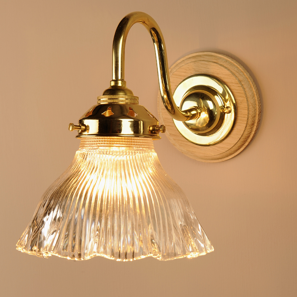 Single Prismatic Bell Wall Light in Brass