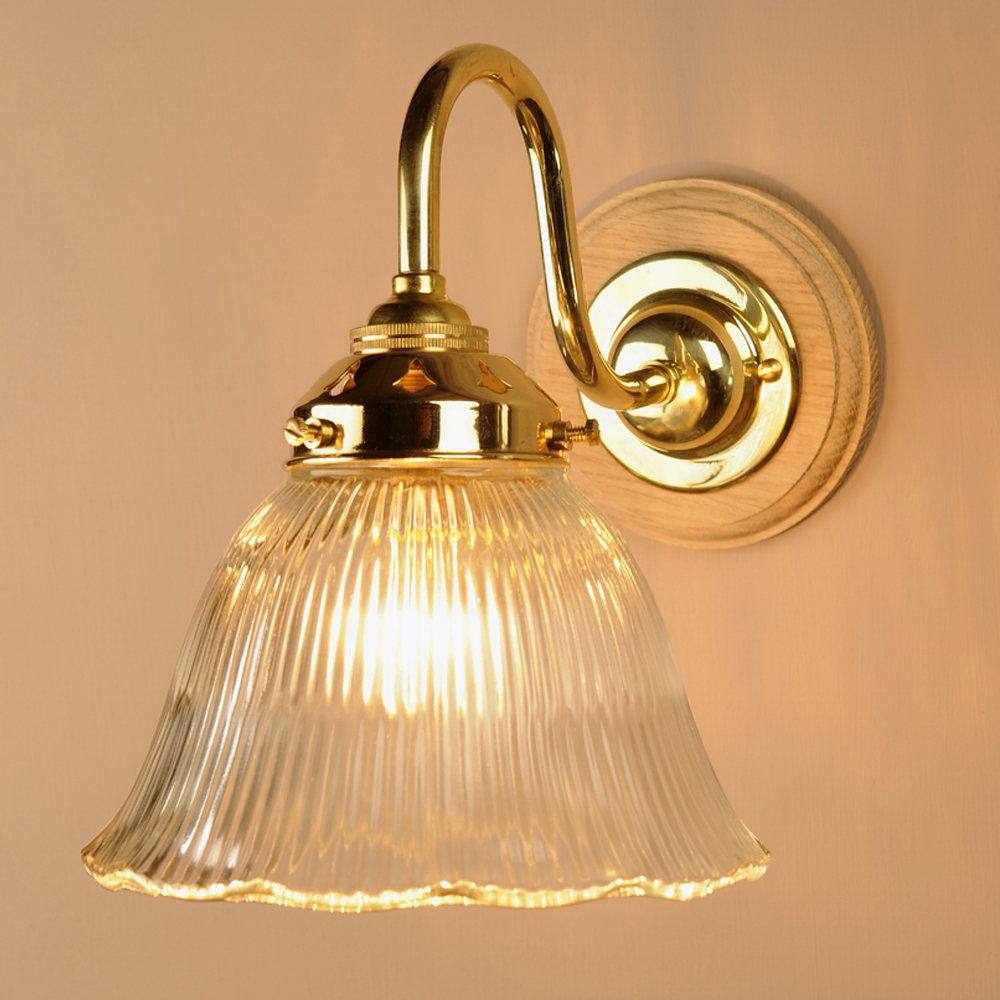 Single Prismatic Bell Wall Light in Brass