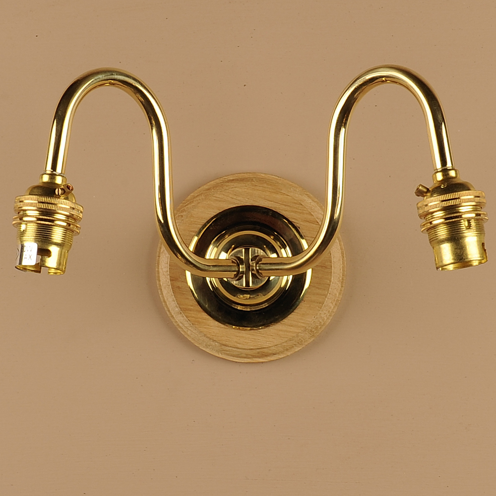 Double Wall Light Bracket in Brass