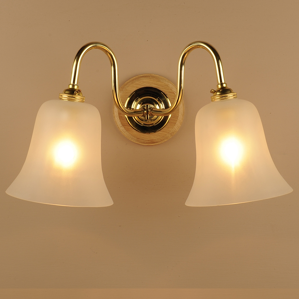 Double Etched Bell Wall Light in Brass