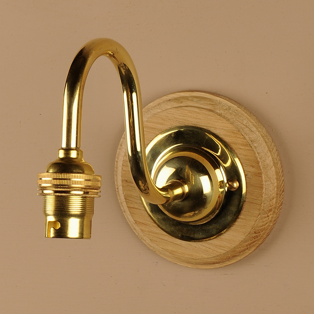 Single Wall Light Bracket in Brass