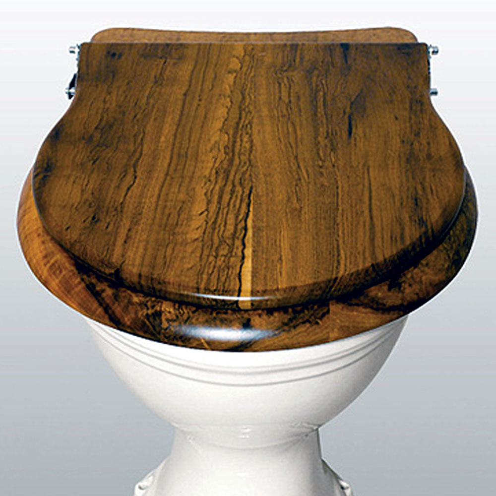 Toilet Seat Dark Teak Chrome