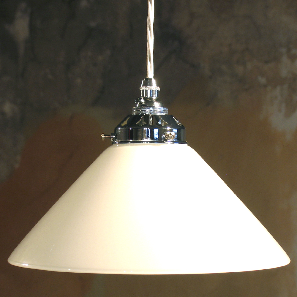 Opal coolie shade 10 inch with chrome fittings
