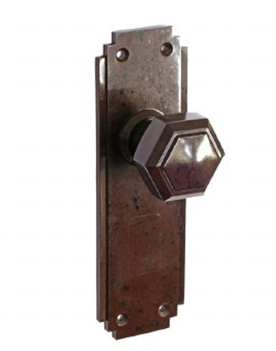 Pair of hexagon bakelite door knobs