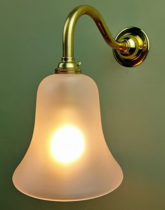 Single Frosted Bell Wall Light