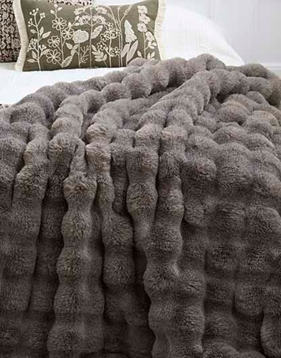 Faux Feather and Fur Throw