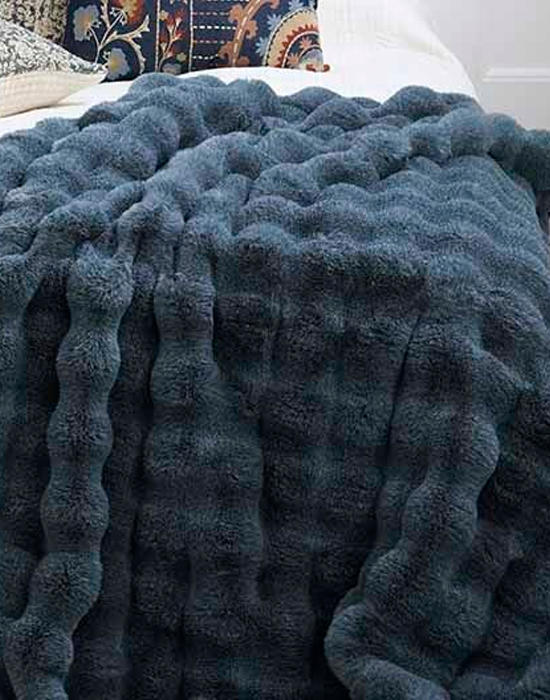 Faux Feather and Fur Throw