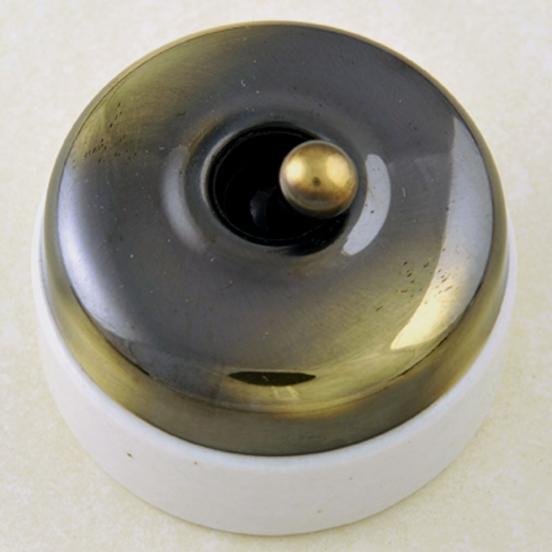Plain White and Antiqued Brass Dolly Switch