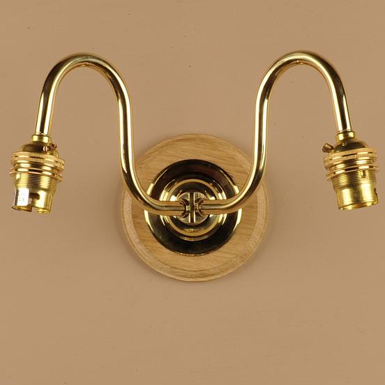 Double Wall Light Bracket in Brass