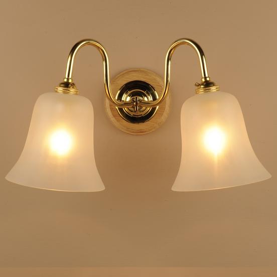 Double Etched Bell Wall Light in Brass